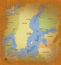 Литва на карте стран балтийского региона