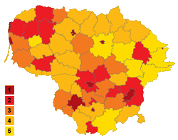 Карта плотности населения Литвы